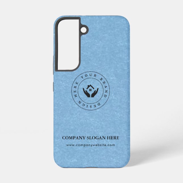 Modern stylist editable logo and text samsung galaxy s22 case (Back)
