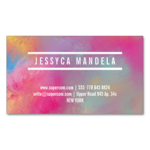 Modern Stylist pastel powder colours Magnetic Business Card