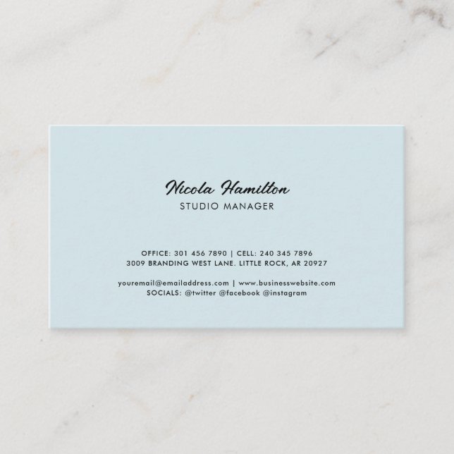 Modern Stylist Script Minimalist Business Card (Front)
