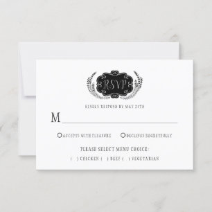 Modern Stylistic Black and White RSVP  