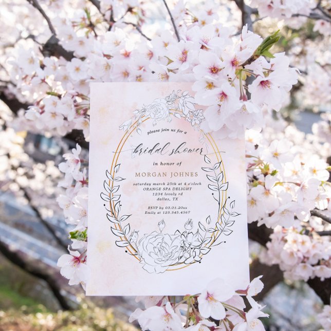 Modern Subtle Blush Floral Bridal Shower Invite (Creator Uploaded)