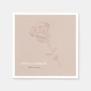 Modern Subtle Blush Pink Wedding Napkin
