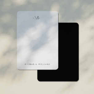 Modern Subtle Monogrammed Initial & Name Note Card