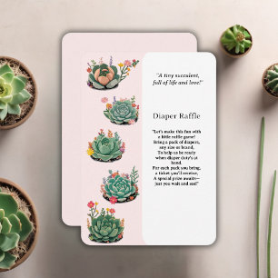 Modern Succulent Cactus Baby Shower Enclosure Card