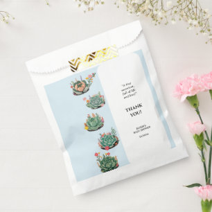 Modern Succulent Cactus Baby Shower Favour Bag