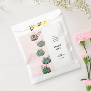 Modern Succulent Cactus Baby Shower Favour Bag