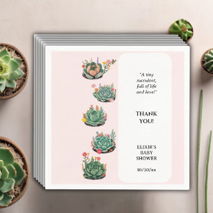 Modern Succulent Cactus Baby Shower Napkin
