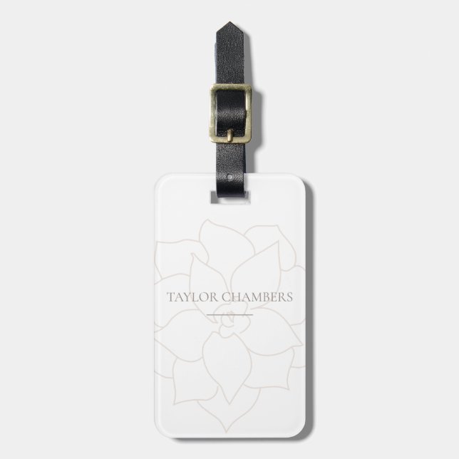 Modern Succulent Simple Luggage Tag (Front Vertical)