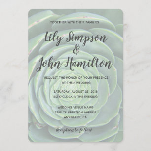 Modern Succulent Wedding Invitation