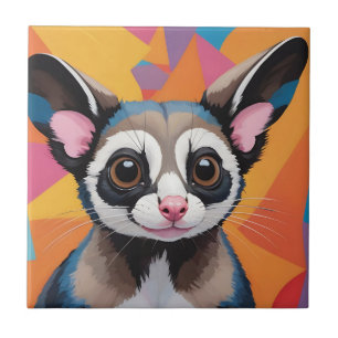 Modern Sugar Glider Abstract and Colourful Ceramic Tile