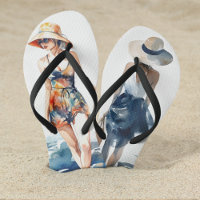 Modern Summer Beach Fashion Watercolor Name