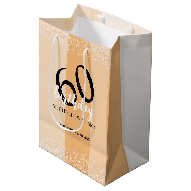 Modern Summer Birthday Party In Pink Medium Gift Bag (Front Angled)