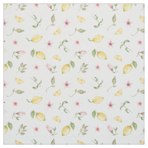 Modern Summer Bright Yellow Lemon Fruit Pattern Fabric