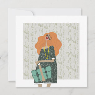 Modern Summer Charm Glam Fashion Art Card
