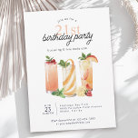 Modern Summer Cocktails 21st Birthday Party Invitation<br><div class="desc">Drinks can make the party and this modern 21st birthday party invitation displays a grouping of 3 fruity mouth-watering cocktails in fresh watercolors. Whether celebrating poolside, on a veranda, or in a posh restaurant or cafe, this invitation sets the tone for a lovely celebration. Personalise the text template with your...</div>