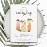Modern Summer Cocktails 30th Birthday Party Invitation<br><div class="desc">Drinks can make the party and this modern 30th birthday party invitation displays a grouping of 3 fruity mouth-watering cocktails in fresh watercolors. Whether celebrating poolside, on a veranda, or in a posh restaurant or cafe, this invitation sets the tone for a lovely celebration. Personalise the text template with your...</div>