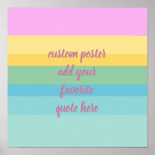 modern summer colour stripes add a quote poster