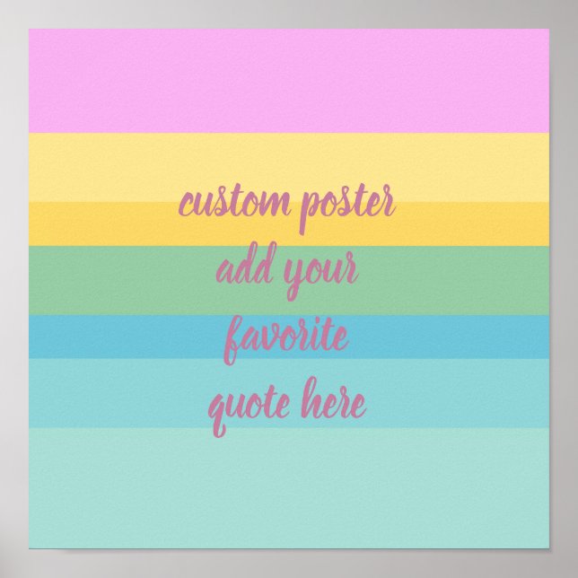 modern summer colour stripes add a quote poster (Front)