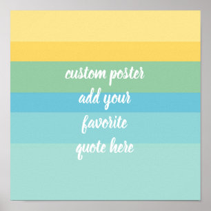 modern summer colour stripes add a quote poster