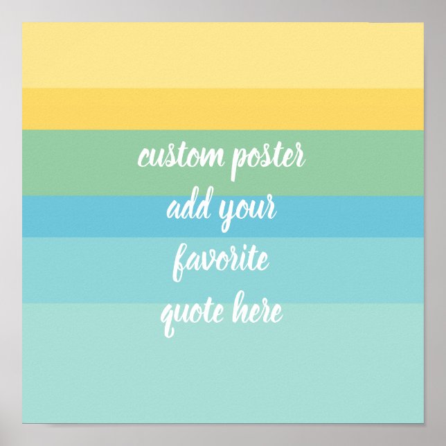 modern summer colour stripes add a quote poster (Front)