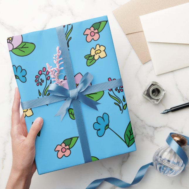 Modern Summer Floral Colourful Wrapping Paper (Gifting)