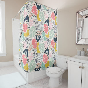 Modern Summer Fun Tropical Colourful Pattern Shower Curtain