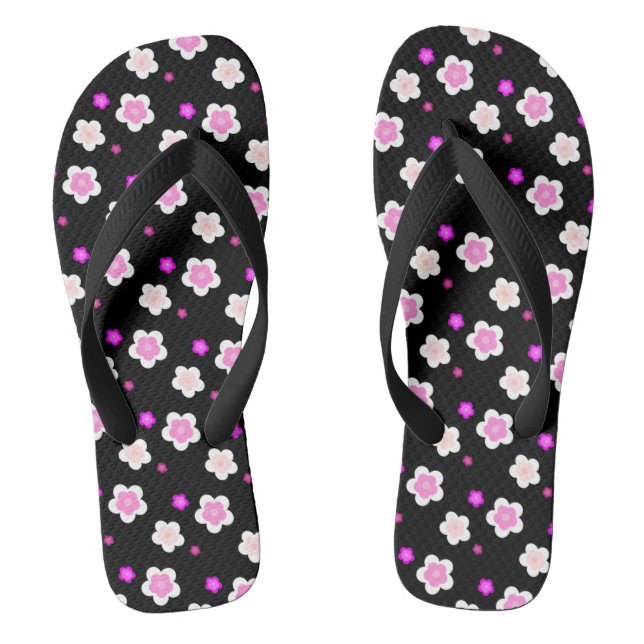 Modern summer gradient daisy flower pattern  thongs (Footbed)