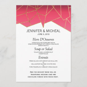 Modern Summer Gradient Gold Geo Wedding Menu