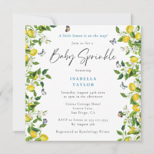 Modern Summer Lemon Baby Shower Sprinkle Invitation