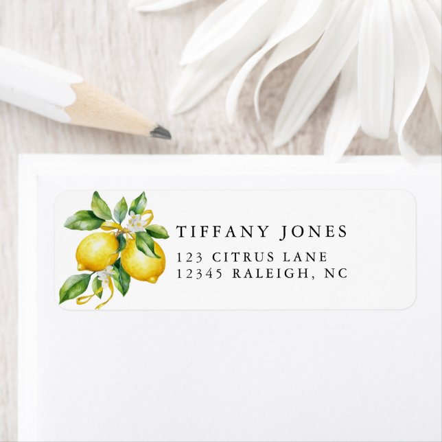 Modern Summer Lemon CitrusReturn Address Return Address Label (Insitu)