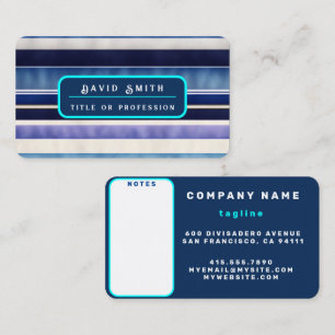 Modern Summer Navy Blue Boat Stripes Collection Business Card