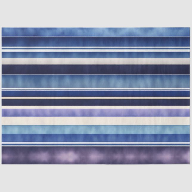 Modern Summer Navy Blue Boat Stripes Collection Tissue Paper (Front)