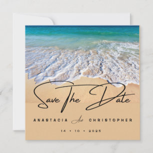 Modern Summer Ocean Beach Save The Date