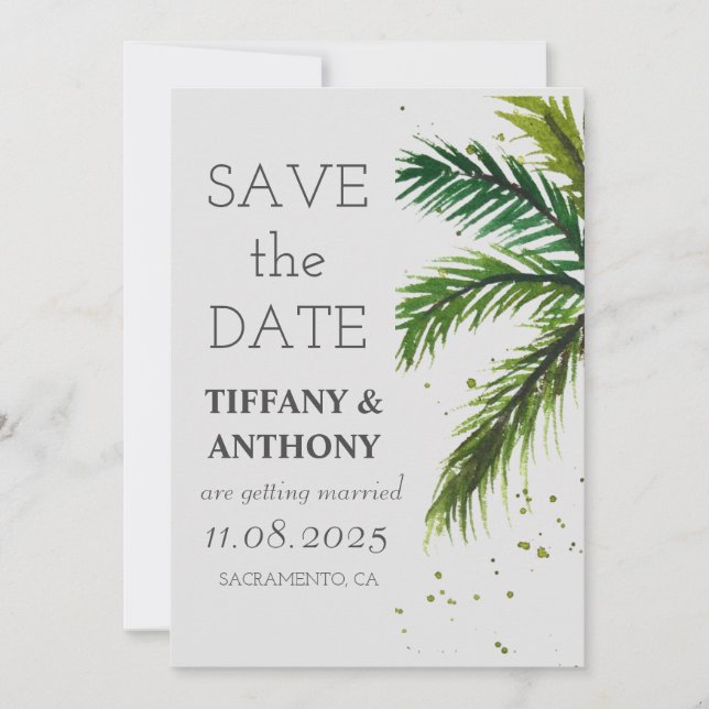 Modern Summer Ocean Beach Wedding Save The Date (Front)