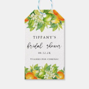 Modern Summer Oranges Lemon Citrus Bridal Shower Gift Tags
