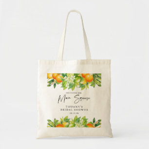 Modern Summer Oranges Lemon Citrus Bridal Shower Tote Bag