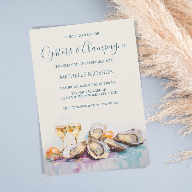 modern summer oyster beach coastal style invitation (Creator Uploaded)