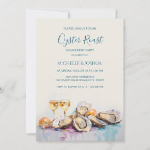 modern summer oyster roast pastel coastal style invitation