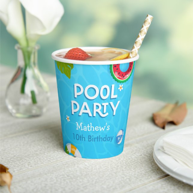 Modern Summer Pool Party Paper cup (Insitu)