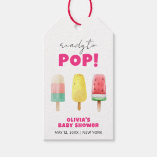 Modern Summer Popcicle Ice Cream Baby Shower Gift Tags