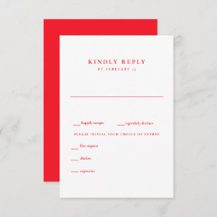  Modern Summer Red and White Wedding RSVP