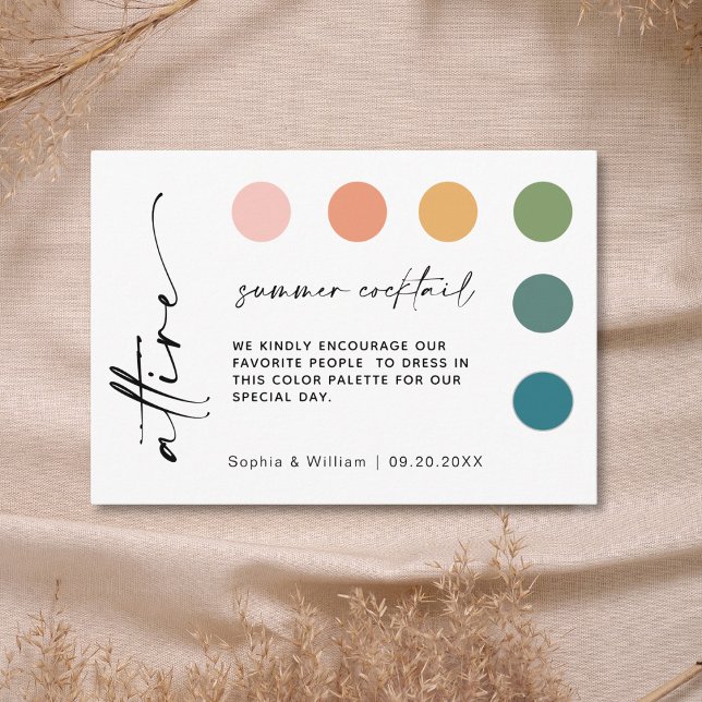 Modern Summer Wedding Attire Dress Code Cards (Creator Uploaded)