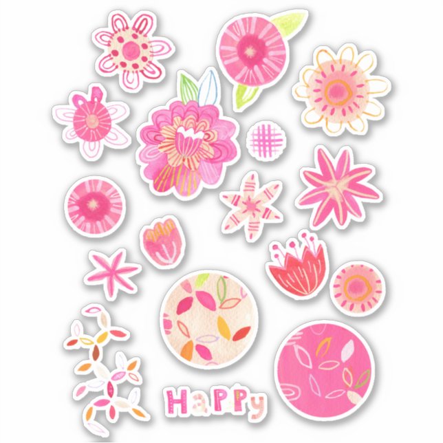 Modern SummerWatercolor Flowers and Blooms (Front)