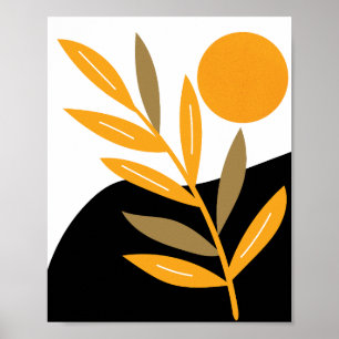 Modern Sun Boho Botanical Bohemian Abstract Poster