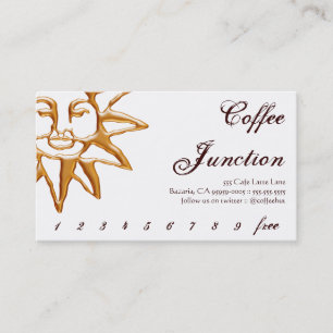Modern Sun Coffee Drink Loyalty Punch Card