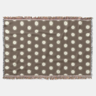 Modern Sun Motif Woven Blanket – Minimalist Taupe 