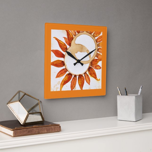 Modern Sunflower Art Large Clock (Office)