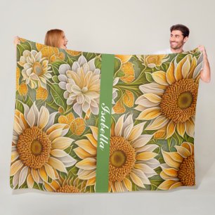 Modern Sunflower Beautiful Collection Fleece Blanket