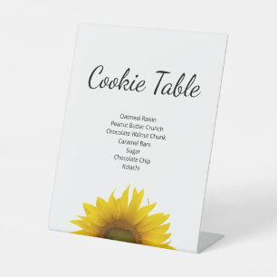 Modern Sunflower Cookie Table Baby Shower  Pedestal Sign