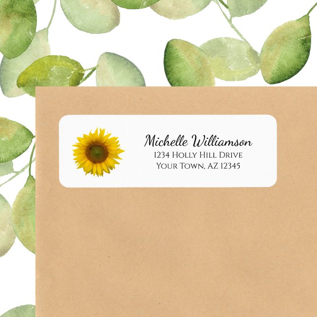 Modern Sunflower Country Floral Return Address Label (Creator Uploaded)